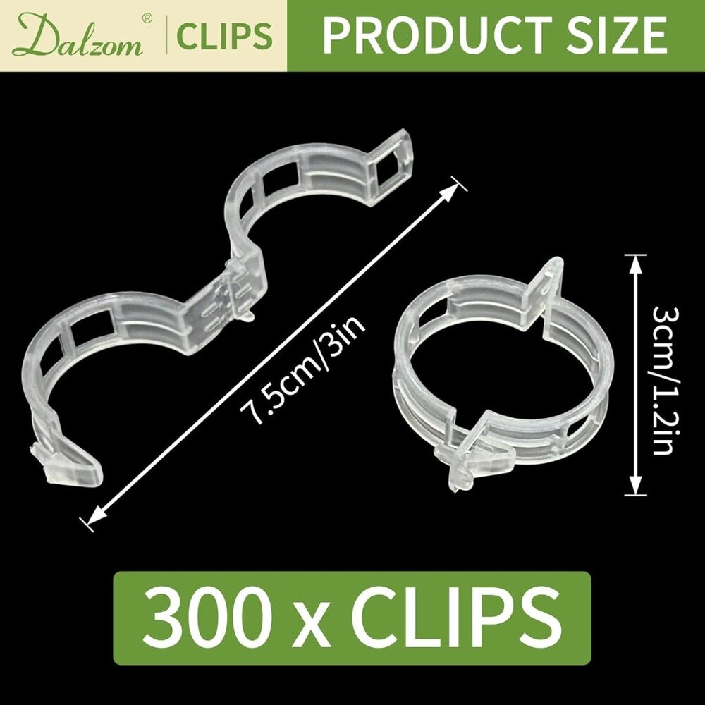 300Pcs Tomato Clips, Plastic Trellis Clips Plant Support Clips, Plant Clips for - Picture 2 of 7
